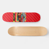 Red Race Car; Scarlet Red Strips Skateboard (Horizontal)