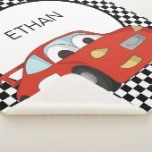 Red Race Car Schwarz-weiß Checkered Flag Child's Sherpadecke (3/4)