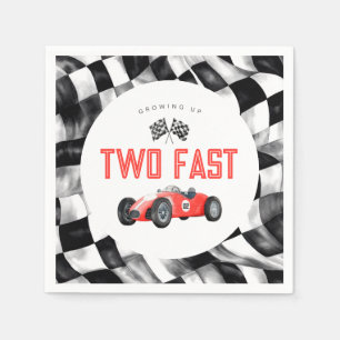 Red Race Car ZWEI Fast 2. Geburtstag Party Serviette