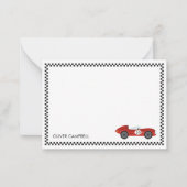 Red Race Card Jungs personalisiert Mitteilungskarte (Vorderseite)