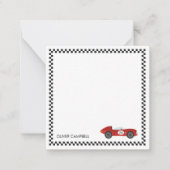 Red Race Card Jungs personalisiert Mitteilungskarte (Vorderseite)