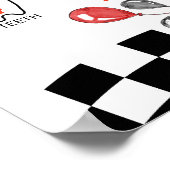 Red Racing Car 1. Geburtstag Foto Milestone Poster (Ecke)