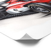 Red Racing Car Boys Birthday Welcome Poster (Ecke)