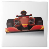 Red Racing Car Fliese (Vorderseite)
