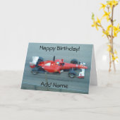Red Racing Car Geburtstagskarte Karte (Gelbe Blume)