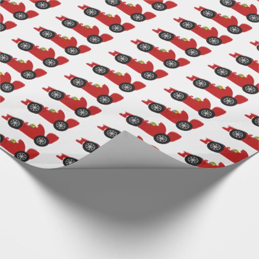 Red Racing Car Geschenkpapier (Ecke)