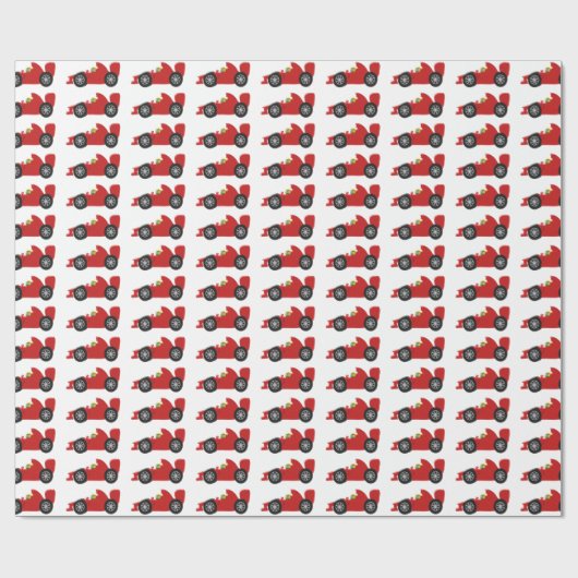 Red Racing Car Geschenkpapier (Flach)