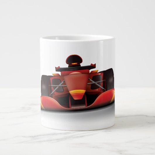 Red Racing Car Jumbo-Tasse (Vorderseite)