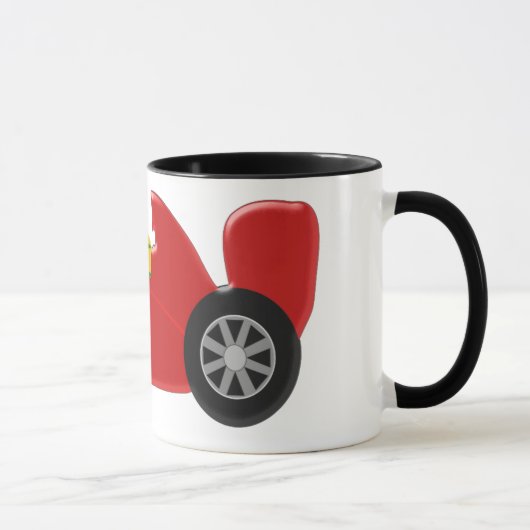 Red Racing Car nur Namen hinzufügen Tasse (Rechts)