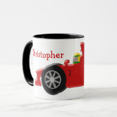 Red Racing Car nur Namen hinzufügen Tasse (Vorderseite Links)
