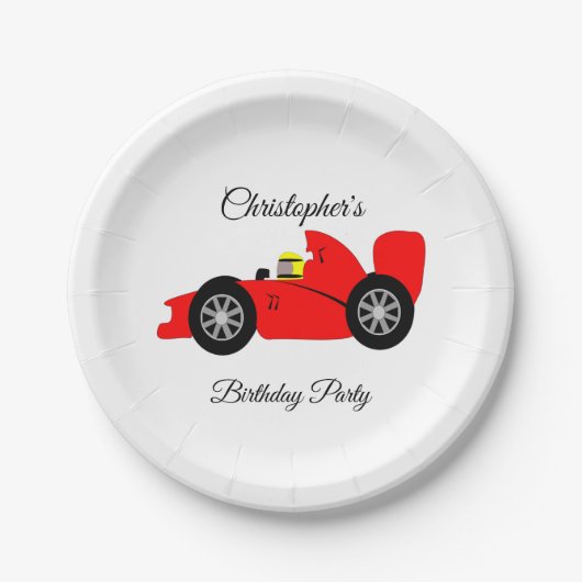 Red Racing Car Pappteller (Vorderseite)