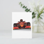Red Racing Car Postkarte (Stehend Vorderseite)