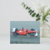Red Racing Car Postkarte (Stehend Vorderseite)