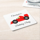 Red Racing Car Rechteckiger Pappuntersetzer (angewinkelt)