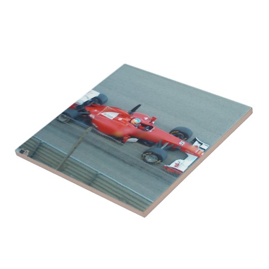 Red Racing Car Tile Fliese (Seite)