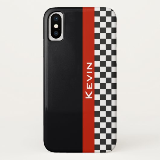 Red Racing Stripe Design iPhone X Fall Case-Mate iPhone Hülle (Rückseite)