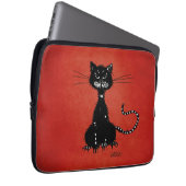 Red Ragged Evil Black Cat Laptopschutzhülle (Vorne Rechts)