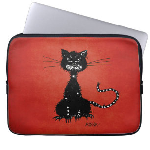Red Ragged Evil Black Cat Laptopschutzhülle