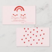 Red Rainbow baby shower Diaper Raffle Begleitkarte (Vorne/Hinten)