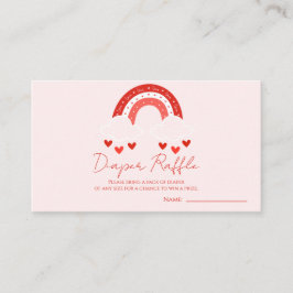 Red Rainbow baby shower Diaper Raffle Begleitkarte