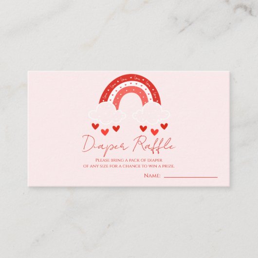 Red Rainbow baby shower Diaper Raffle Begleitkarte (Vorderseite)