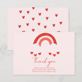 Red Rainbow baby shower thank you Dankeskarte (Vorne/Hinten)