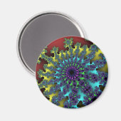 Red Rainbow Burst Magnet (Vorderseite/Rückseite)