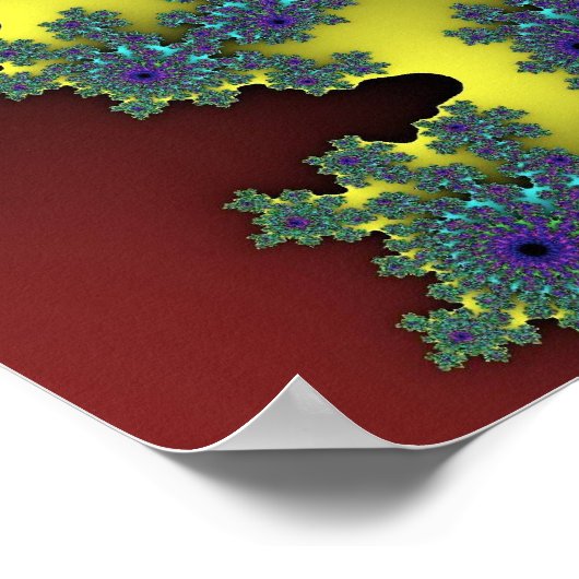 Red Rainbow Burst Poster (Ecke)