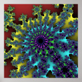 Red Rainbow Burst Poster (Vorne)