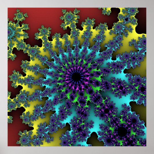 Red Rainbow Burst Poster (Vorne)