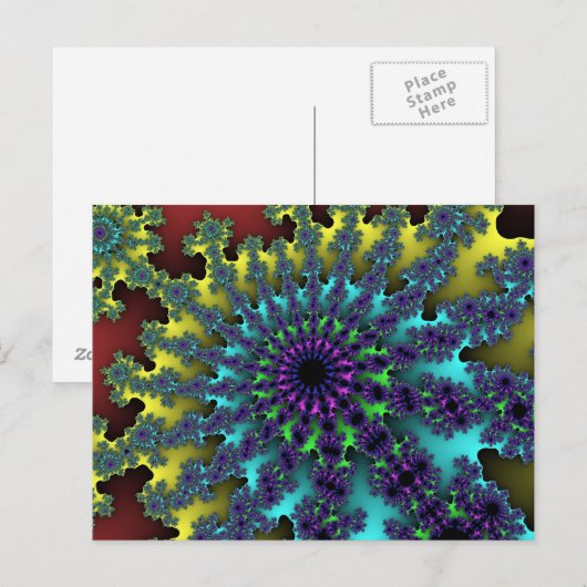 Red Rainbow Burst Postkarte (Vorne/Hinten)