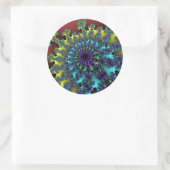 Red Rainbow Burst Runder Aufkleber (Tasche)