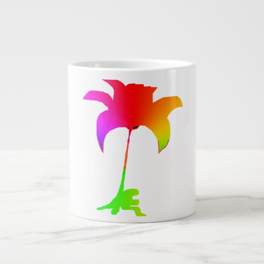Red Rainbow Floral Gift Jumbo-Tasse (Vorderseite)