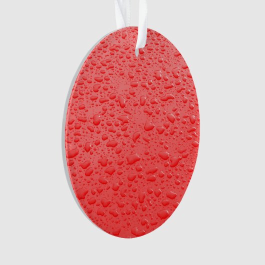 Red Raindrops on Car Ornament (Vorderseite)
