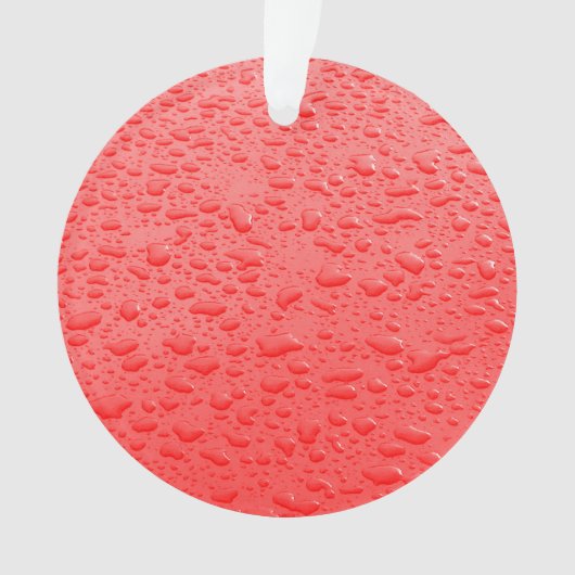 Red Raindrops on Car Ornament (Vorderseite)