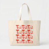 Red Ram Pattern Tote Bag Jumbo Stoffbeutel (Vorne)