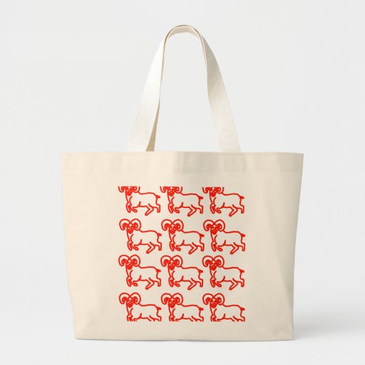 Red Ram Pattern Tote Bag Jumbo Stoffbeutel (Vorne)