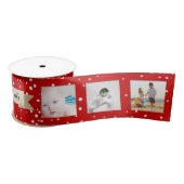 Red Random Dots Merry Little Christmas Satinband (Spule)