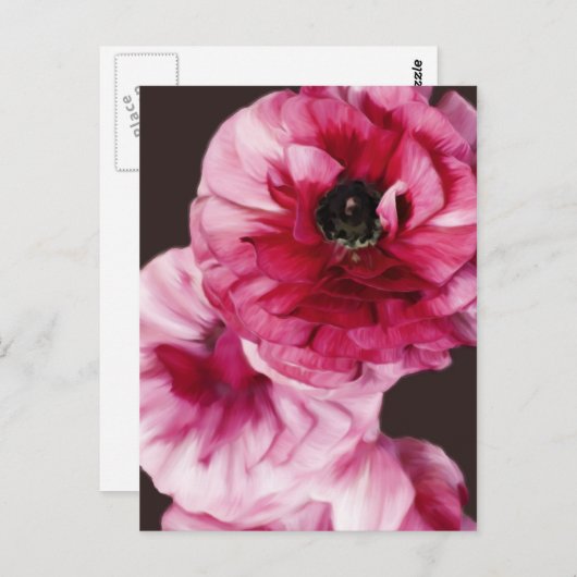 Red Ranunculus Postkarte (Vorne/Hinten)