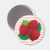 Red Raspberries Magnet (Vorderseite/Rückseite)