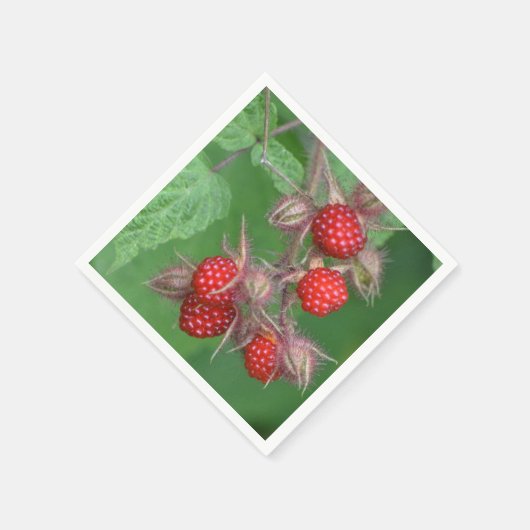 Red Raspberries Paper Napkin Serviette (Ecke)