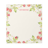 Red Raspberry | Blumengarten Personalisiert Notizblock (Vorderseite)