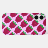 Red Raspberry Pattern iPhone Case (Rückseite (Horizontal))