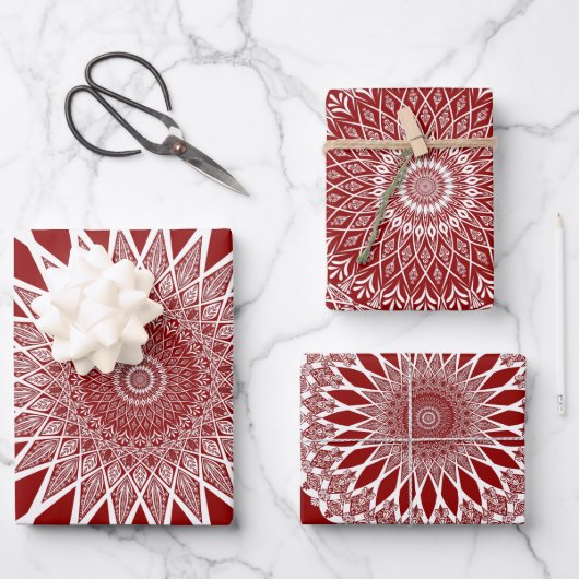 Red Raspberry Tristyns Mandala Geschenkpapier Set (Vorderseite)