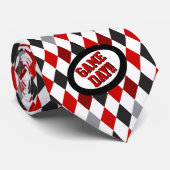 Red Raute Pattern Game Day Neck Tie Krawatte (Gerollt)