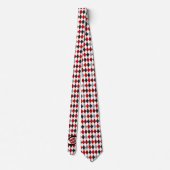 Red Raute Pattern Game Day Neck Tie Krawatte (Rückseite)