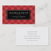 Red Raute Print Black Label Visitenkarte (Vorne/Hinten)