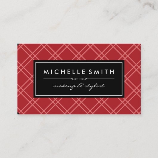 Red Raute Print Black Label Visitenkarte (Vorderseite)