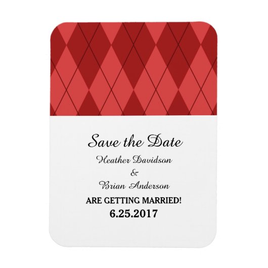 Red Raute Save the Date Flexi Magnet (Vertikal)