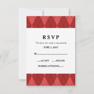 Red Raute Wedding Response Card RSVP Karte